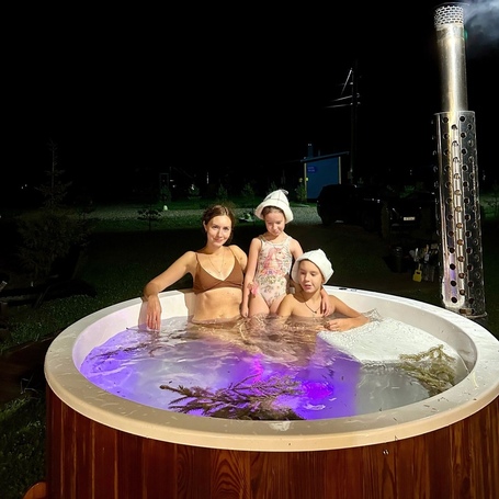 Купель Polar Spa ELITE 180 круглая с интегрированной печью для 2-4 человек (термососна светлая) фото  фото - 13